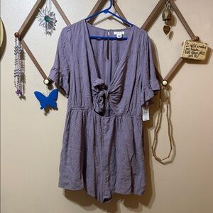 Purple Short Sleeve Romper